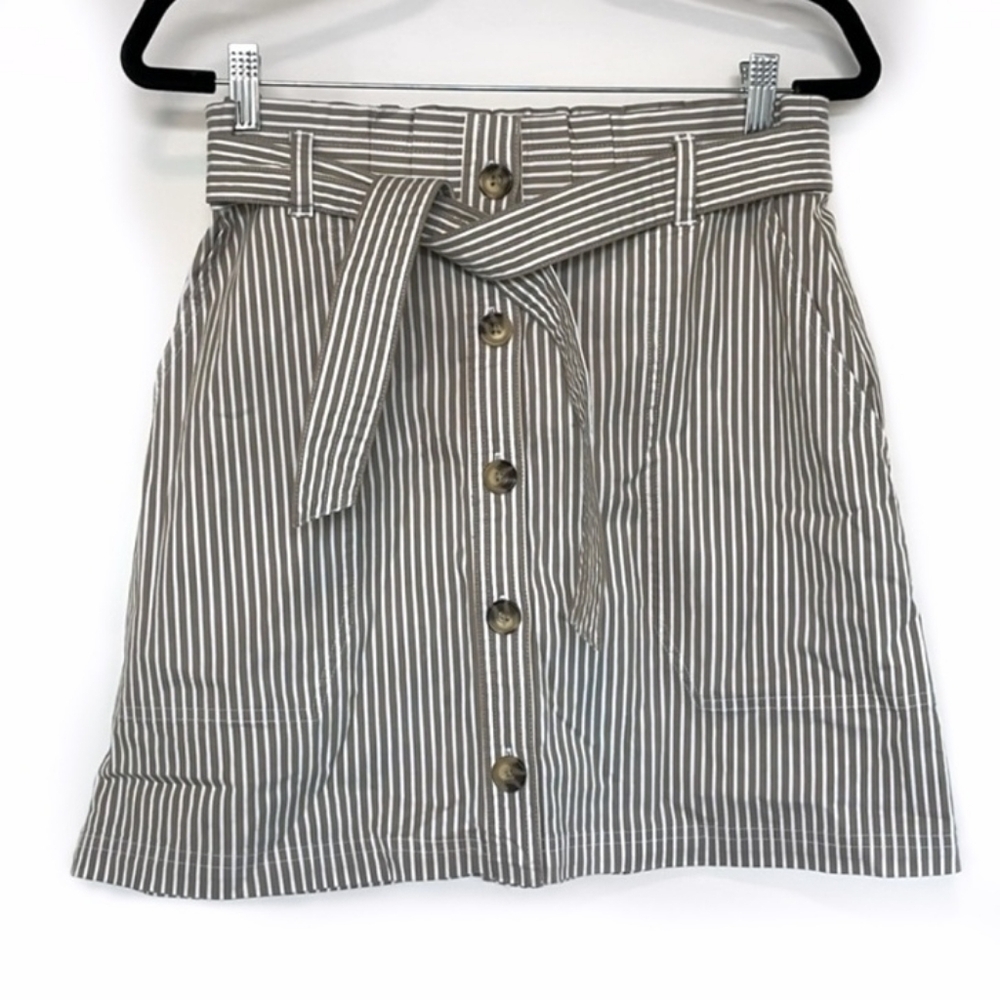Abercrombie & Fitch Striped Button Up Skirt